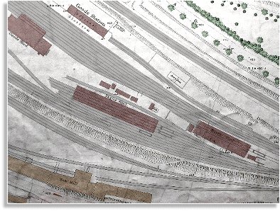 Map of Brecon railway yard