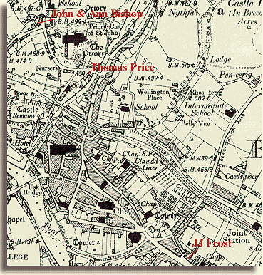 Map showing places & people mentioned in the case