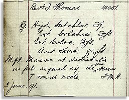 Prescription for Revd J Thomas