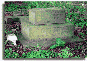 Memorial Stone and cross in memory of Ann Bishop laid by the congregation of the St John's Church Brecon.