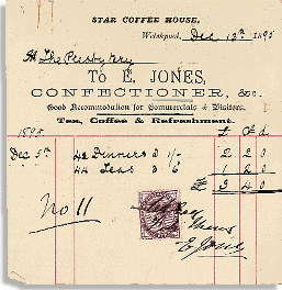 Bil o'r Star Coffee House, Y Trallwng, 1895